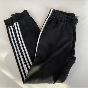 Adidas Black and White Draw String Sweatpants